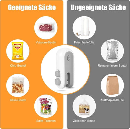 2-in-1 Portable USB Rechargeable, Bag Sealer, Cutter & Magnetic Heat Seal for Freshness