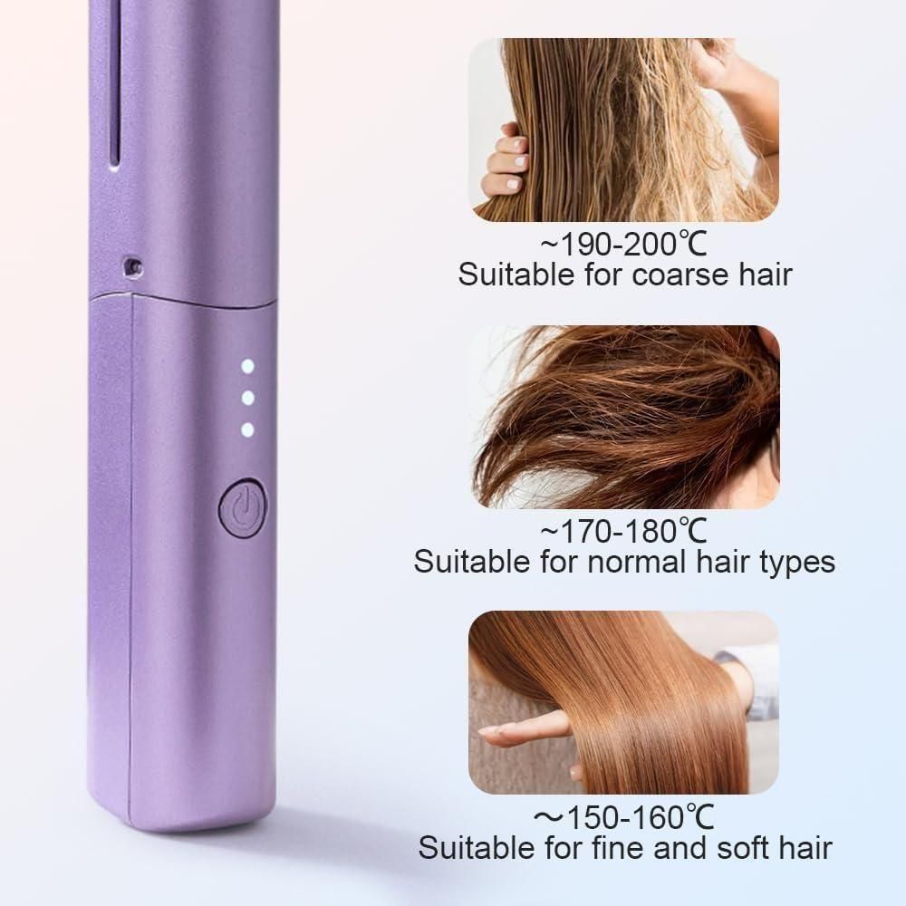 Cartfolio Mini Straightener – Cordless, Portable, Rechargeable Hot Comb