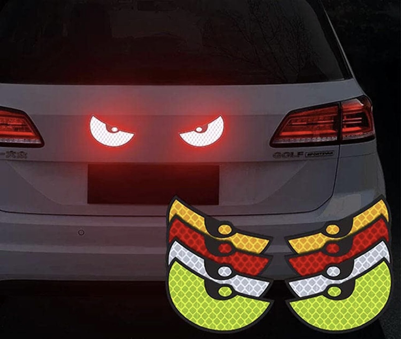 Night Glow Monster Eyes Car Reflective Stickers – Pack of 1