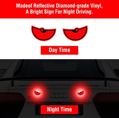 Night Glow Monster Eyes Car Reflective Stickers – Pack of 1